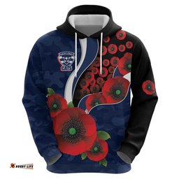RugbyLife Shop Geelong Cats ANZAC Personalised Hoodie Lest We Forget Poppy Camo LT9