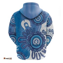 RugbyLife Shop NAIDOC Week 2026 Hoodie 50 Years Deadly Dhari Blue Aboriginal Art LT14