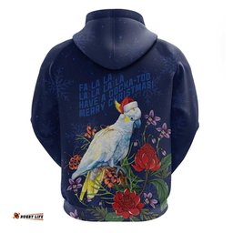 RugbyLife Shop Merry Cocka-mas Hoodie Australia Christmas Blue Art LT9