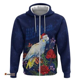 RugbyLife Shop Merry Cocka-mas Hoodie Australia Christmas Blue Art LT9