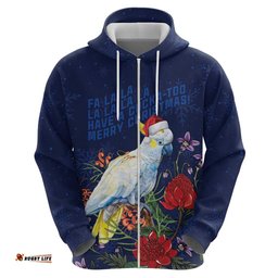 RugbyLife Shop Merry Cocka-mas Hoodie Australia Christmas Blue Art LT9