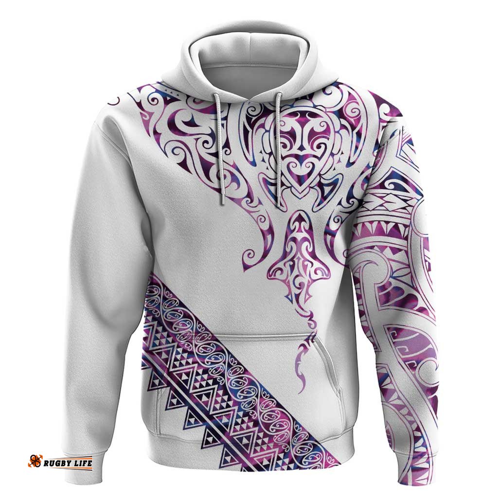 RugbyLife Shop Mawhero Paua shell Kowhaiwhai Taniko Personalised Hoodie Manta Ray Shark-Turtle Maori Tribal Style LT9