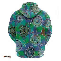 RugbyLife Shop NAIDOC 50 Years of Deadly Hoodie Sea Turtle Aboriginal Dot Art LT19