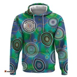 RugbyLife Shop NAIDOC 50 Years of Deadly Hoodie Sea Turtle Aboriginal Dot Art LT19