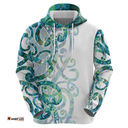 RugbyLife Shop Paua Shell Maori Hoodie Koru Kowhaiwhai LT7