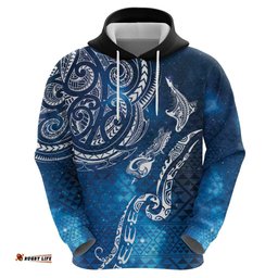 RugbyLife Shop Matariki Galaxy Hoodie New Zealand Map Maori Pattern LT9