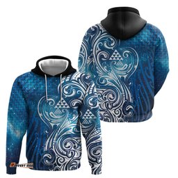 RugbyLife Shop Matariki Galaxy Hoodie Maori Taniko Pattern LT9