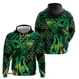 RugbyLife Shop Humpback Whale Matariki New Zealand Hoodie NZ Maori Paikea Poutama Luxury Green LT14