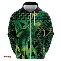RugbyLife Shop Humpback Whale Matariki New Zealand Hoodie NZ Maori Paikea Poutama Luxury Green LT14