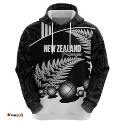 RugbyLife Shop Custom New Zealand Silver Fern Petanque Hoodie Aotearoa Maori Pattern LT14