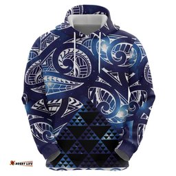RugbyLife Shop Matariki New Zealand Hoodie NZ Niho Taniwha Maori New Year Blue Galaxy LT14