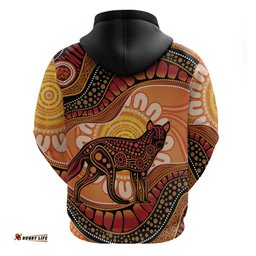 RugbyLife Shop Indigenous Dingo Australia Hoodie Australian Aboriginal Art Proud LT14