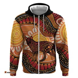 RugbyLife Shop Indigenous Dingo Australia Hoodie Australian Aboriginal Art Proud LT14