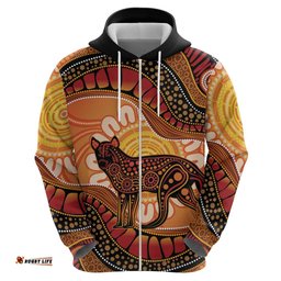 RugbyLife Shop Indigenous Dingo Australia Hoodie Australian Aboriginal Art Proud LT14