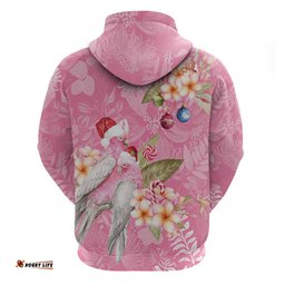 RugbyLife Shop Joyful Pink Cockatoo Hoodie Australia Christmas Vibes LT9