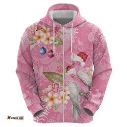 RugbyLife Shop Joyful Pink Cockatoo Hoodie Australia Christmas Vibes LT9