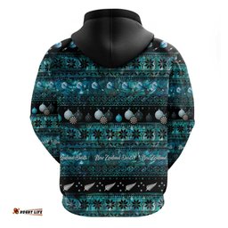 RugbyLife Shop New Zealand Darts Christmas Hoodie Merry Xmas Aotearoa Maori Paua Shell LT14