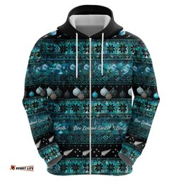 RugbyLife Shop New Zealand Darts Christmas Hoodie Merry Xmas Aotearoa Maori Paua Shell LT14
