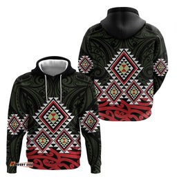 RugbyLife Shop Kia Ora Aotearoa Hoodie 2025 Pasifika Maori Taniko Motifs LT14