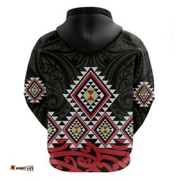 RugbyLife Shop Kia Ora Aotearoa Hoodie 2025 Pasifika Maori Taniko Motifs LT14
