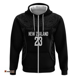 RugbyLife Shop New Zealand Basketball Ta Moko Tribal Custom Hoodie LT03