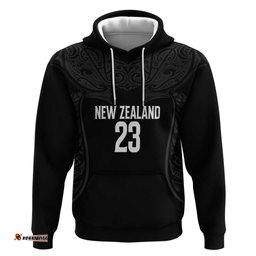 RugbyLife Shop New Zealand Basketball Ta Moko Tribal Custom Hoodie LT03