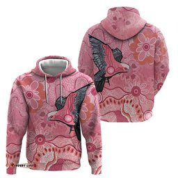 RugbyLife Shop NAIDOC Week Aussie Indigenous Hoodie Aboriginal Galah Bird Contemporary Art LT7