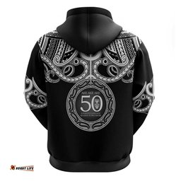 RugbyLife Shop Kia Kaha Te Reo Maori New Zealand Hoodie 50th Anniversary Ake Ake Ake LT14