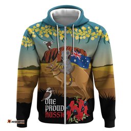 RugbyLife Shop 26 January One Proud Aussie Hoodie Kangaroo and Koala Happy Australia Day LT9
