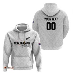 RugbyLife Shop Custom Football New Zealand Hoodie Aotearoa United White Version LT01