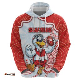 RugbyLife Shop Custom Swans Football Hoodie Aboriginal Dot Art Pattern DT05