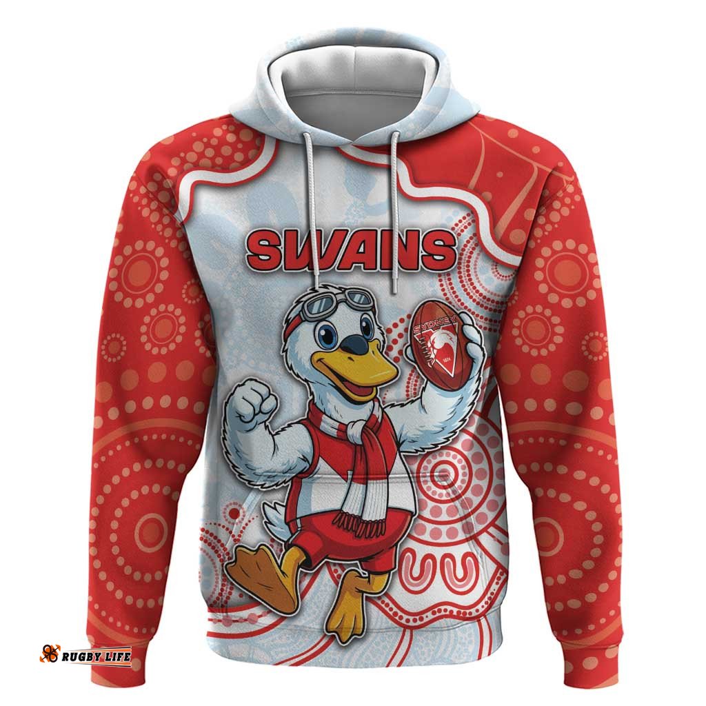 RugbyLife Shop Custom Swans Football Hoodie Aboriginal Dot Art Pattern DT05
