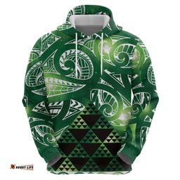 RugbyLife Shop Matariki New Zealand Hoodie NZ Niho Taniwha Maori New Year Green Galaxy LT14