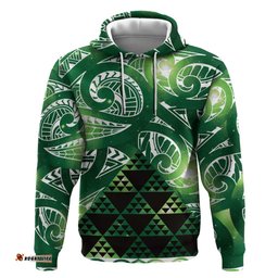 RugbyLife Shop Matariki New Zealand Hoodie NZ Niho Taniwha Maori New Year Green Galaxy LT14
