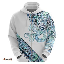 RugbyLife Shop Kahui Whetu Paua shell Kowhaiwhai Taniko Personalised Hoodie Taniwha Maori Tribal Style LT9