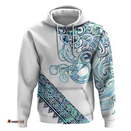 RugbyLife Shop Kahui Whetu Paua shell Kowhaiwhai Taniko Personalised Hoodie Taniwha Maori Tribal Style LT9