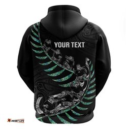 RugbyLife Shop Custom New Zealand Silver Fern Rugby Hoodie Aotearoa Kiwi Maori Pattern LT14