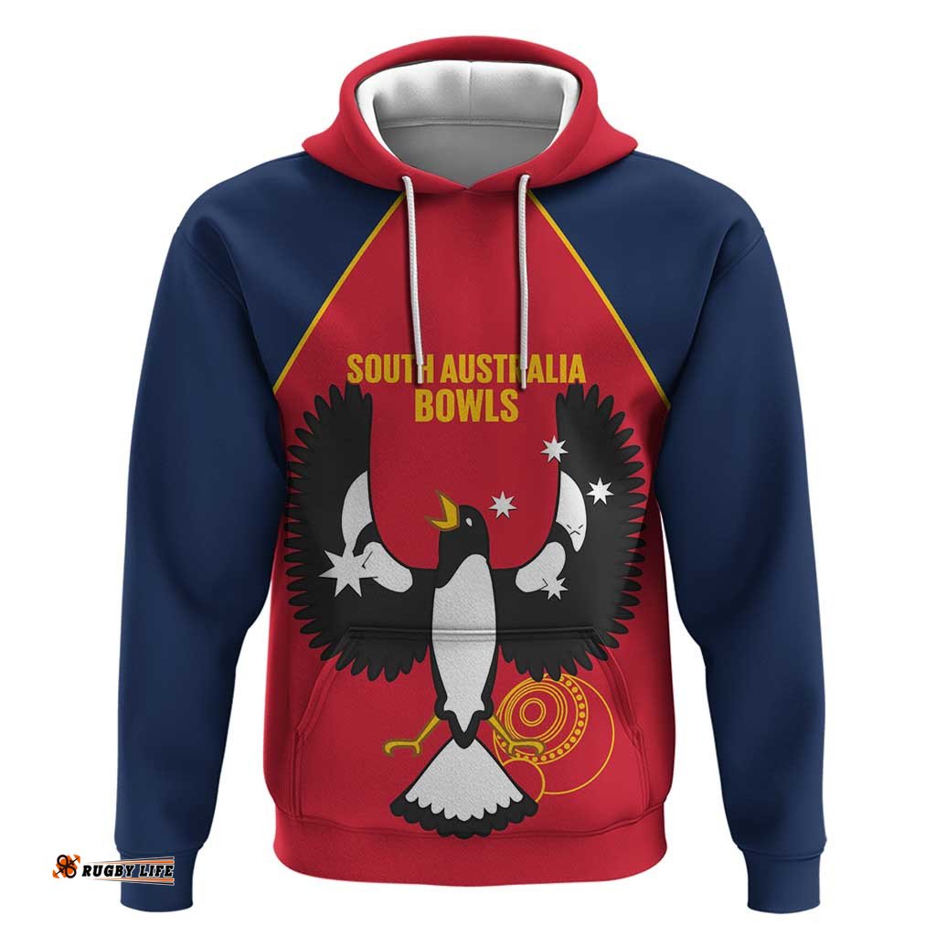 RugbyLife Shop Custom South Australia Bowls Hoodie Go Champions SA Piping Shrike LT14