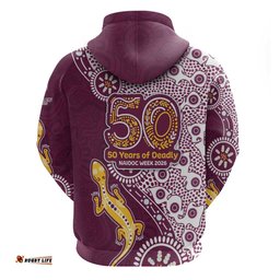 RugbyLife Shop Manly Warringah Sea Eagles NAIDOC Week 2026 Hoodie Aboriginal Lizard Dot Painting - 50 Years of Deadly TS04