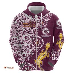 RugbyLife Shop Manly Warringah Sea Eagles NAIDOC Week 2026 Hoodie Aboriginal Lizard Dot Painting - 50 Years of Deadly TS04