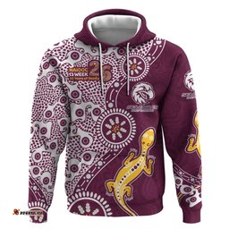 RugbyLife Shop Manly Warringah Sea Eagles NAIDOC Week 2026 Hoodie Aboriginal Lizard Dot Painting - 50 Years of Deadly TS04