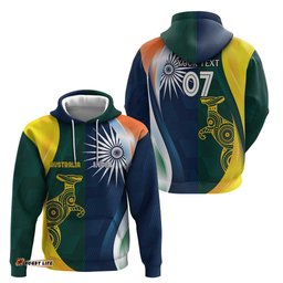 RugbyLife Shop Custom India and Australia Cricket Hoodie Special Half-Half Mix LT7