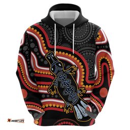 RugbyLife Shop Indigenous Platypus Australia Hoodie Australian Aboriginal Art Proud LT14
