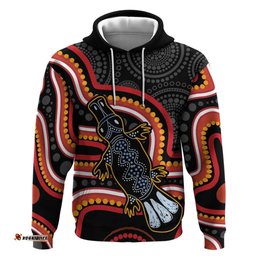 RugbyLife Shop Indigenous Platypus Australia Hoodie Australian Aboriginal Art Proud LT14