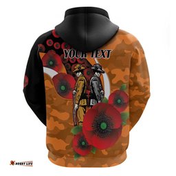 RugbyLife Shop Greater Giants ANZAC Personalised Hoodie Lest We Forget Poppy Camo LT9