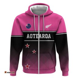 RugbyLife Shop Custom New Zealand Women Cricket Hoodie Pink Simple Style LT05