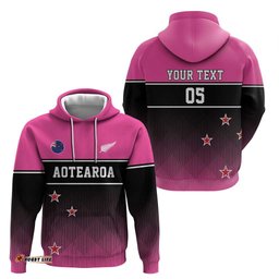 RugbyLife Shop Custom New Zealand Women Cricket Hoodie Pink Simple Style LT05