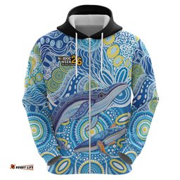 RugbyLife Shop NAIDOC Week 2026 Hoodie Dreaming of Whales Aboriginal Dot Art LT9