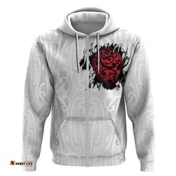 RugbyLife Shop New Zealand Maori Heart Tribal Personalised Hoodie Polynesian Patterns LT9