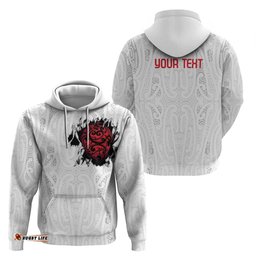 RugbyLife Shop New Zealand Maori Heart Tribal Personalised Hoodie Polynesian Patterns LT9